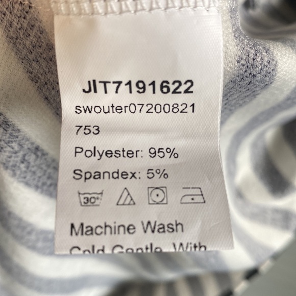 Black/White Striped Lapel Jacket - Picture 4 of 6